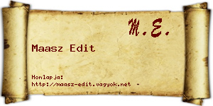 Maasz Edit névjegykártya